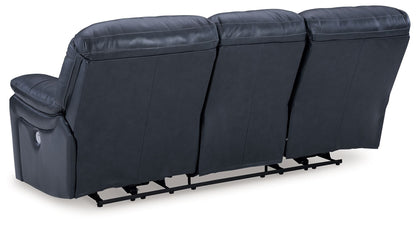Leesworth - 3 Pc. - Power Reclining Sofa, Power Reclining Loveseat, Power Rocker Recliner - Ocean