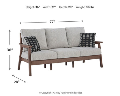 Emmeline - Sofa with Cushion - Brown / Beige