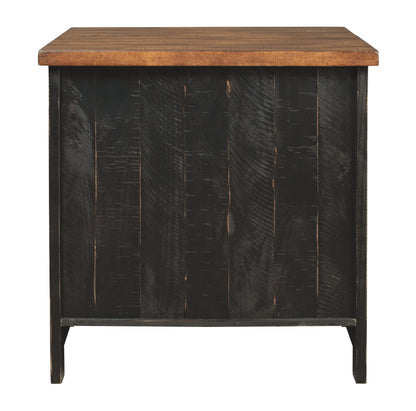 Valebeck - Rectangular End Table - Black / Brown