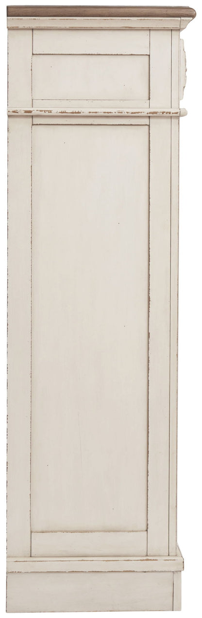 Realyn - Five Drawer Chest - White / Brown / Beige