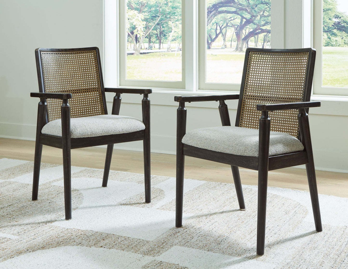 Galliden - Dining Upholstered Arm Chair (Set of 2) - Black