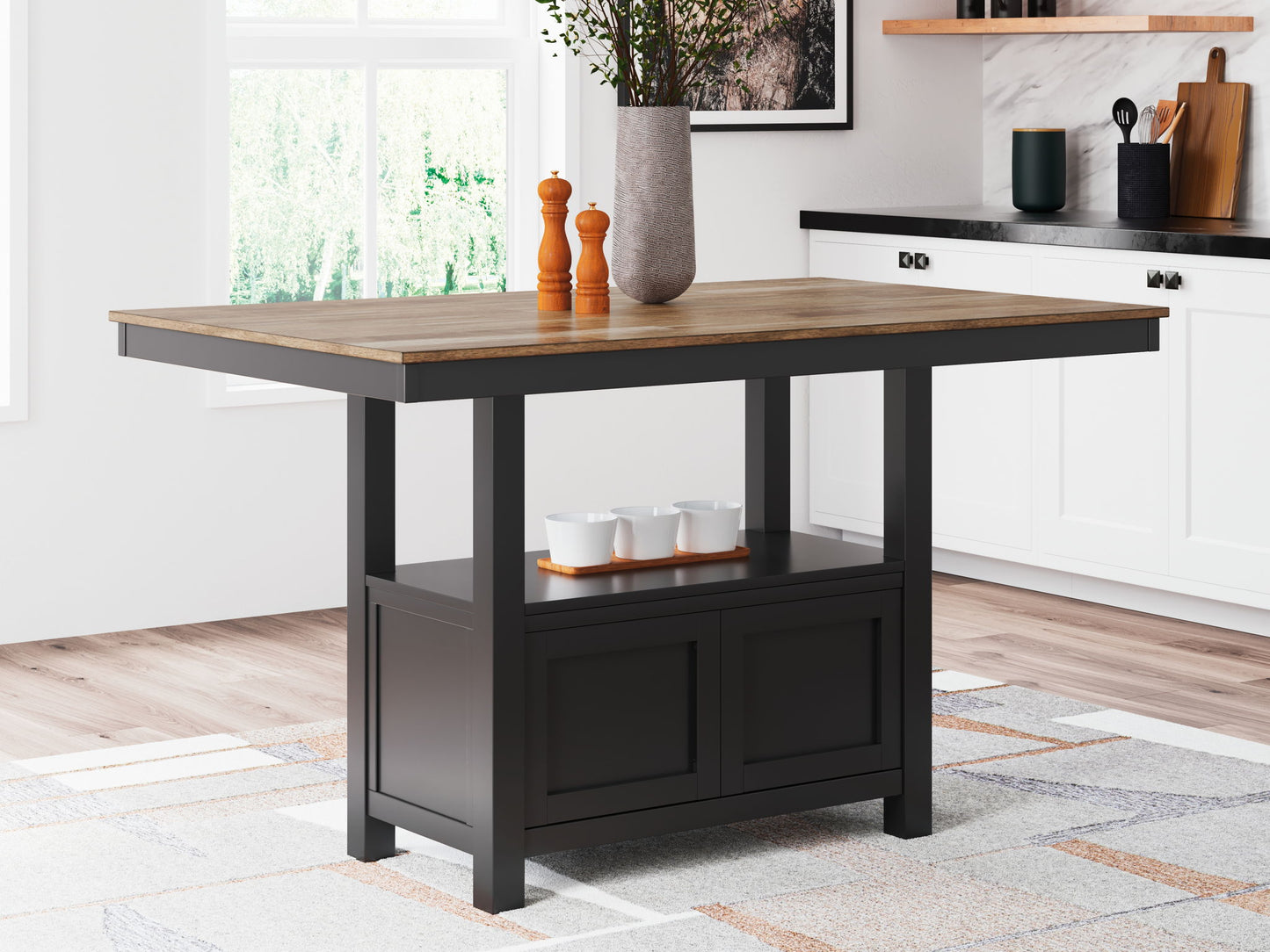 Wildenauer - Rectangular Dining Room Counter Table - Brown / Black