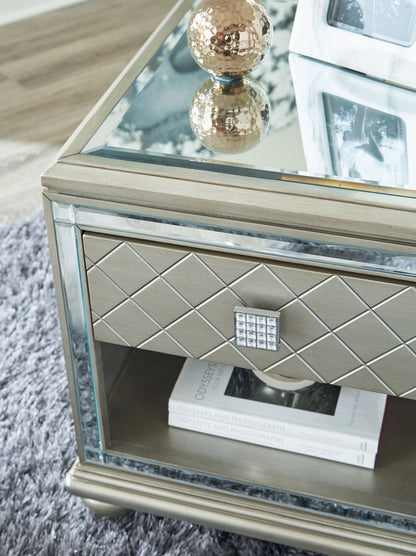 Chevanna - Rectangular End Table - Platinum