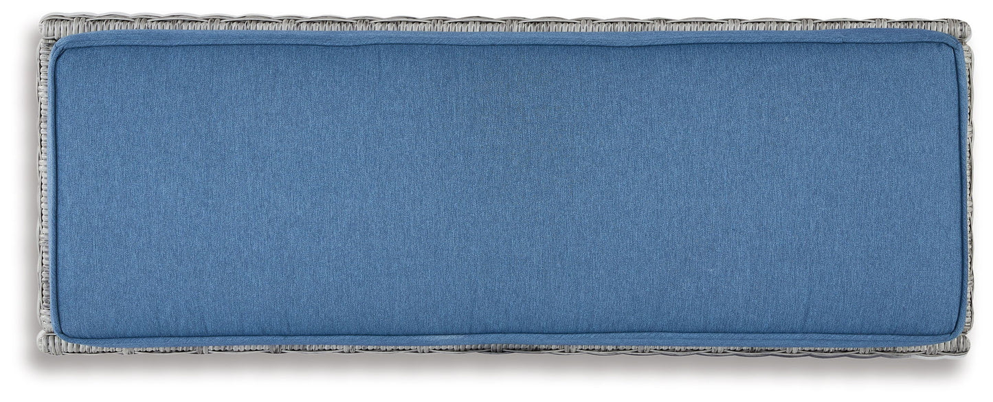 Naples Beach - Bench with Cushion - Light Gray
