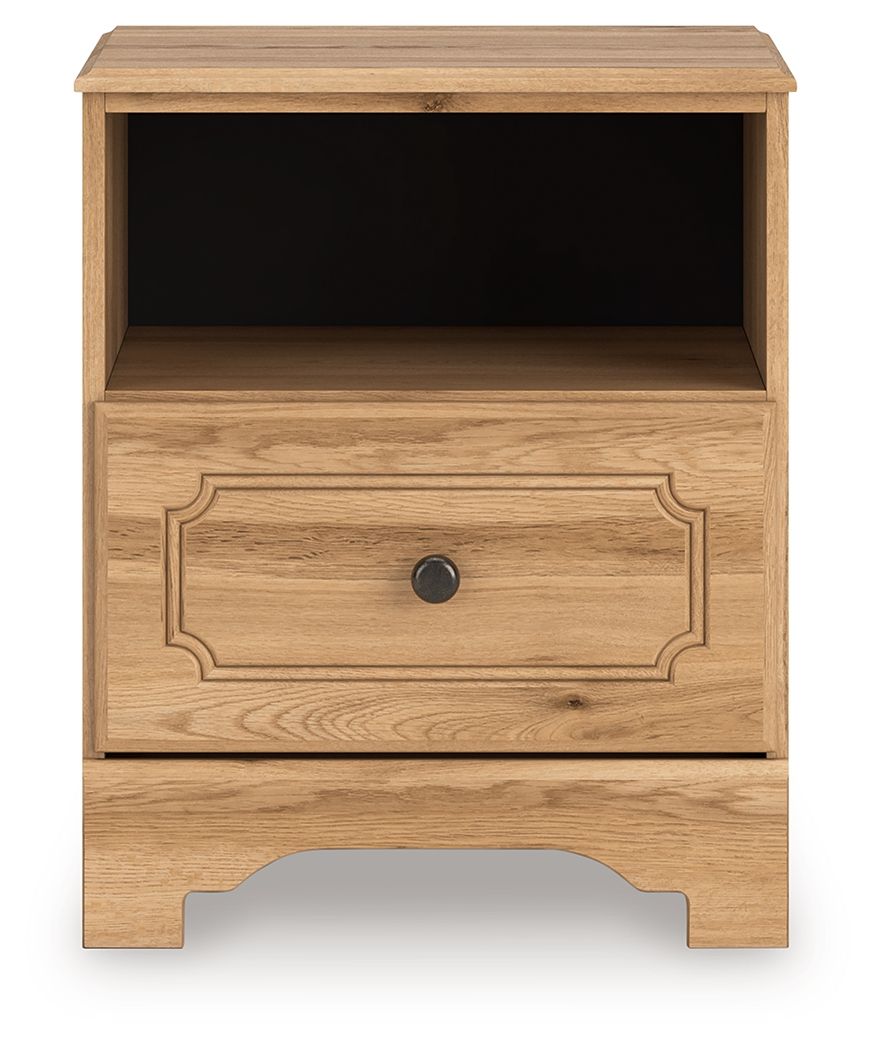 Aleaport - Warm Brown - One Drawer Night Stand