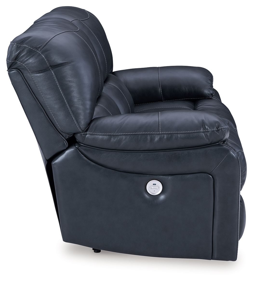 Leesworth - 3 Pc. - Power Reclining Sofa, Power Reclining Loveseat, Power Rocker Recliner - Ocean