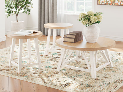 Fawndell - Occasional Table Set (Set of 3) - Antique White / Brown