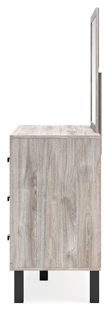Vessalli - Dresser And Mirror - Gray