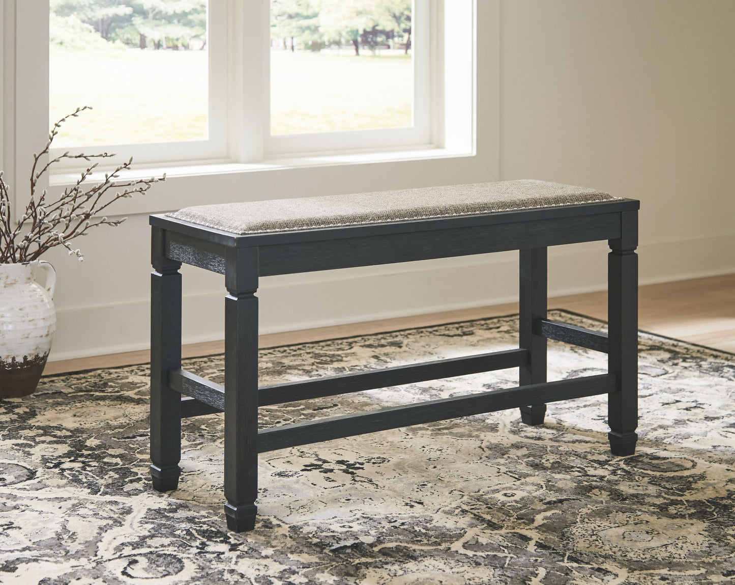 Tyler Creek - Antique Black - DBL Counter UPH Bench