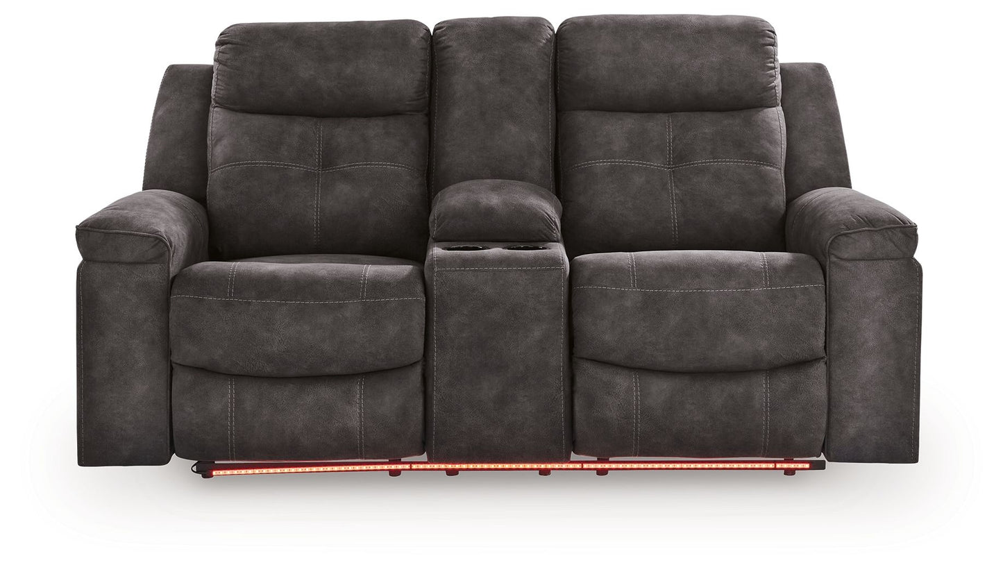 Brysonview - Double Reclining Loveseat With Console - Charcoal