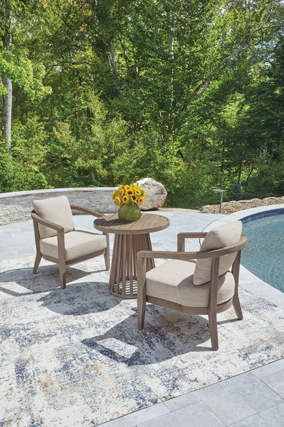 Joy Lagoon - Outdoor Chairs With Cushions/Table (Set of 3) - Beige