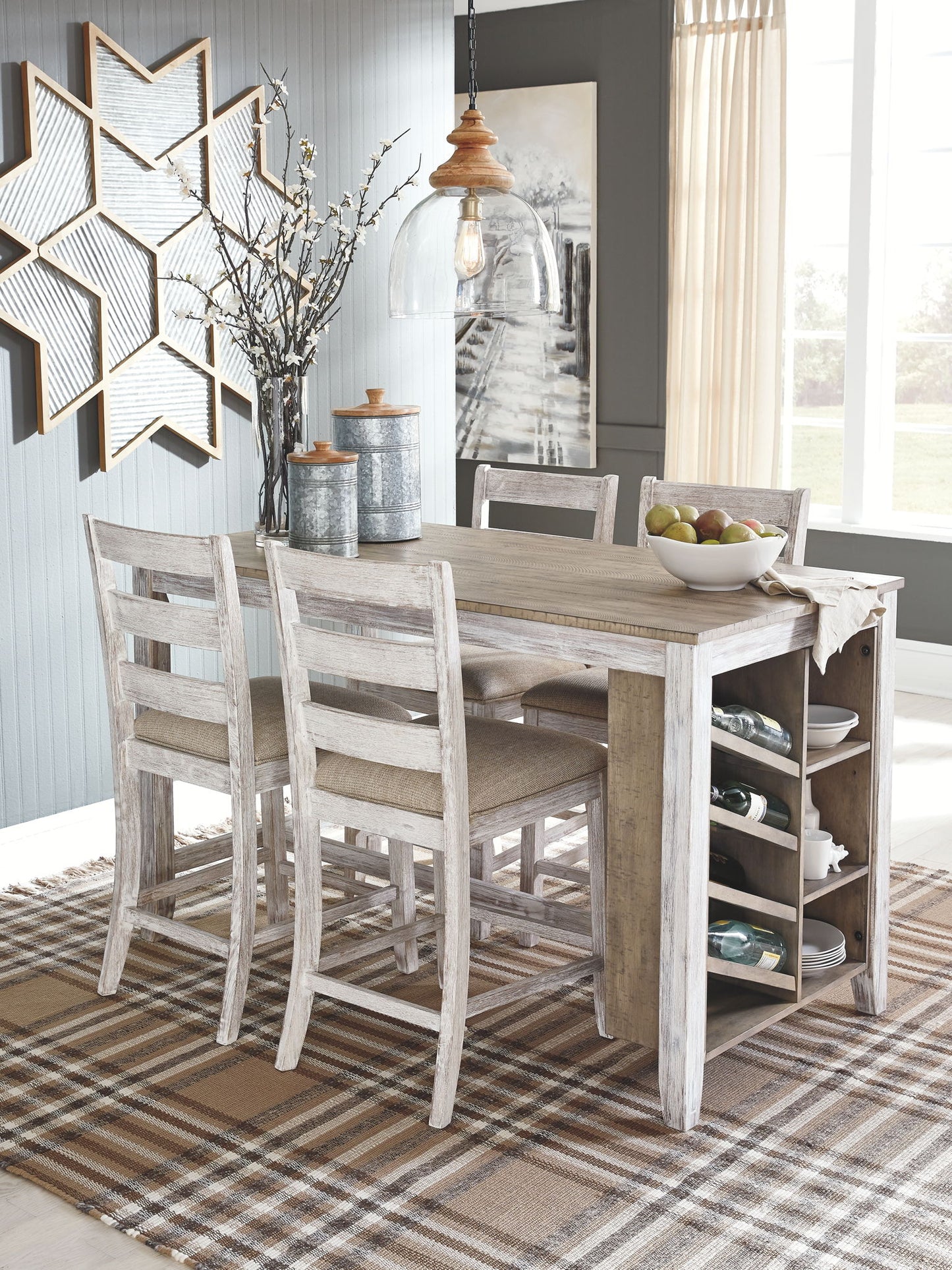 Skempton - Rectangular Counter Table With Storage - White