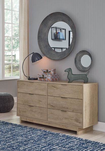 Oliah - Six Drawer Dresser - 31'' Height - Beige