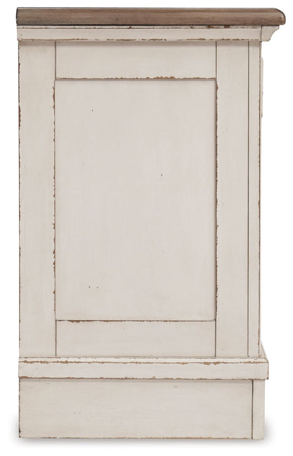 Realyn - Three Drawer Night Stand - White / Brown / Beige