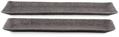 Garekton - Tray Set (Set of 2) - Pewter Finish