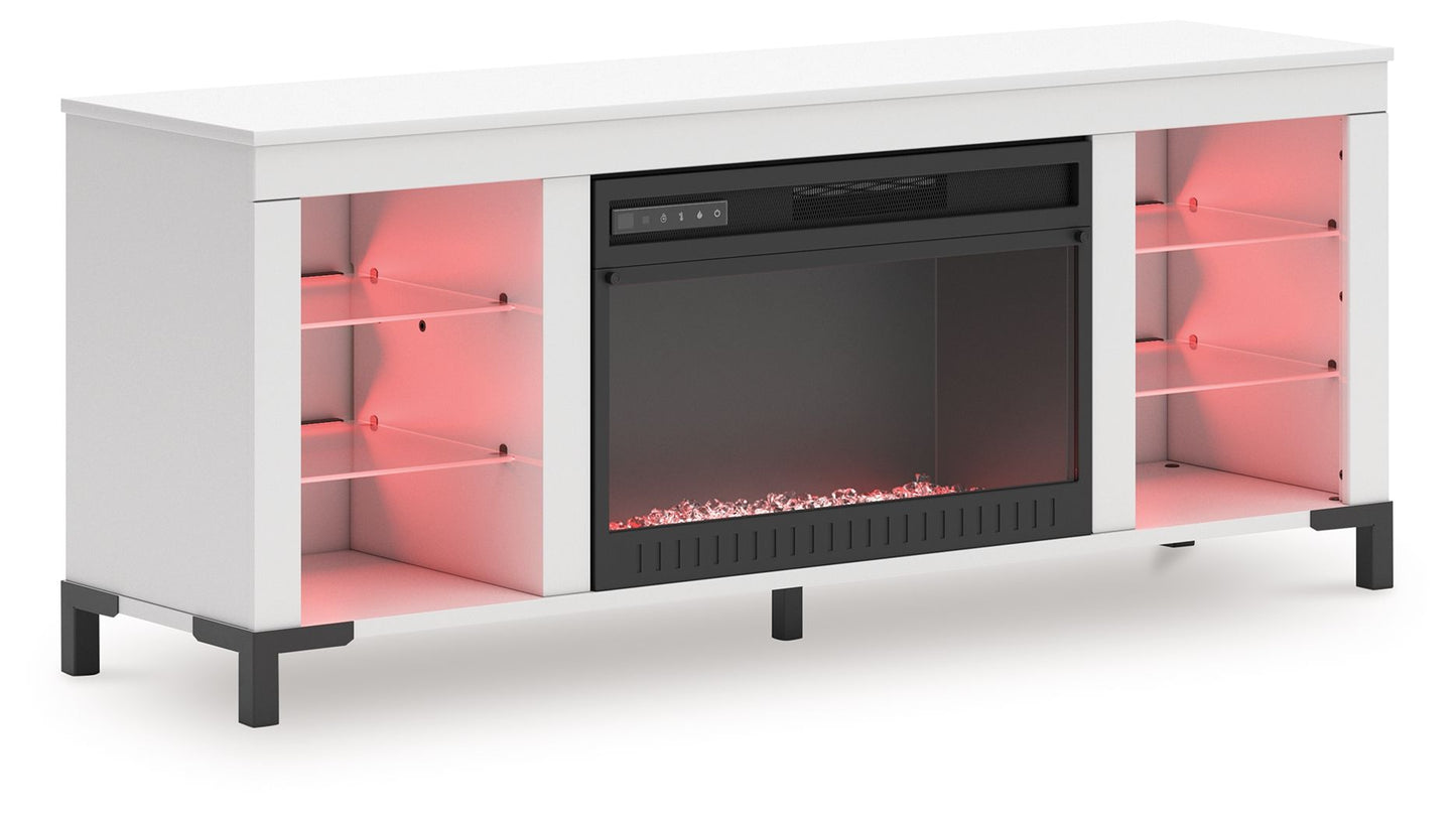 Brollevi - TV Stand With Fireplace - White