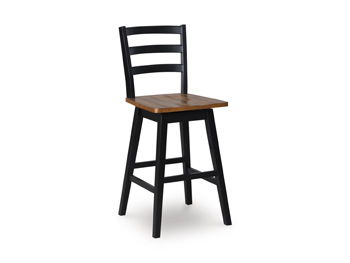 Wildenauer - Tall Swivel Barstool (Set of 2) - Brown / Black
