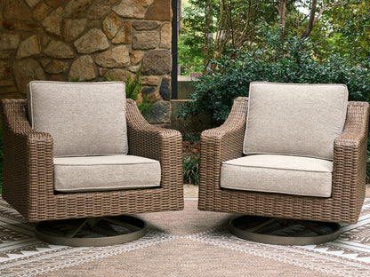 Laguna Heights - Swivel Lounge With Cushion - Beige