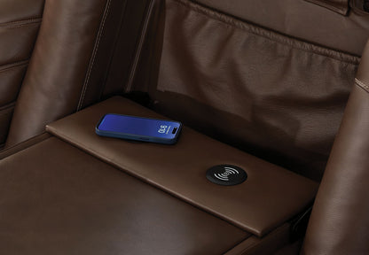 High Impact - Power Reclining Sofa / Adj Headrest - Tobacco
