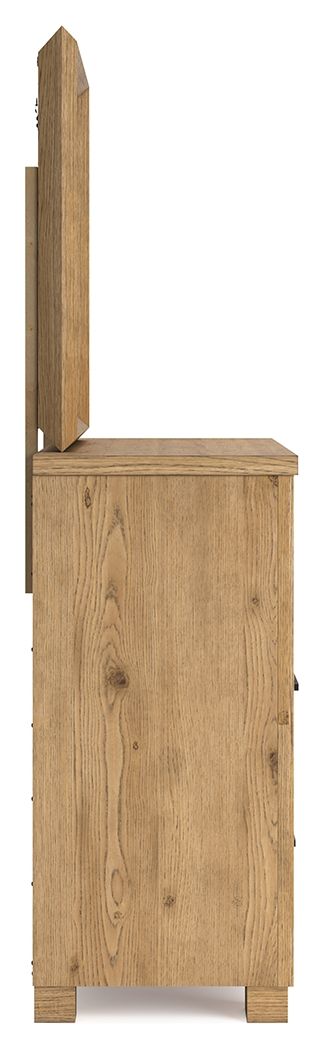 Galliden - Dresser And Mirror - Light Brown