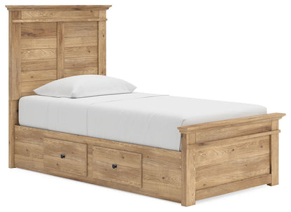 Makidern - Panel Storage Bed With Under Bed Storage Unit