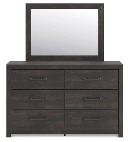 Hollivern - Dark Gray - Dresser And Mirror