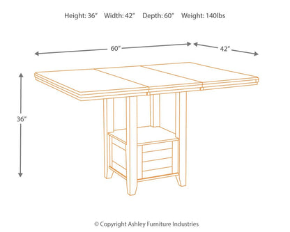 Haddigan - Rectangular Dining Room Counter Extension Table - Dark Brown
