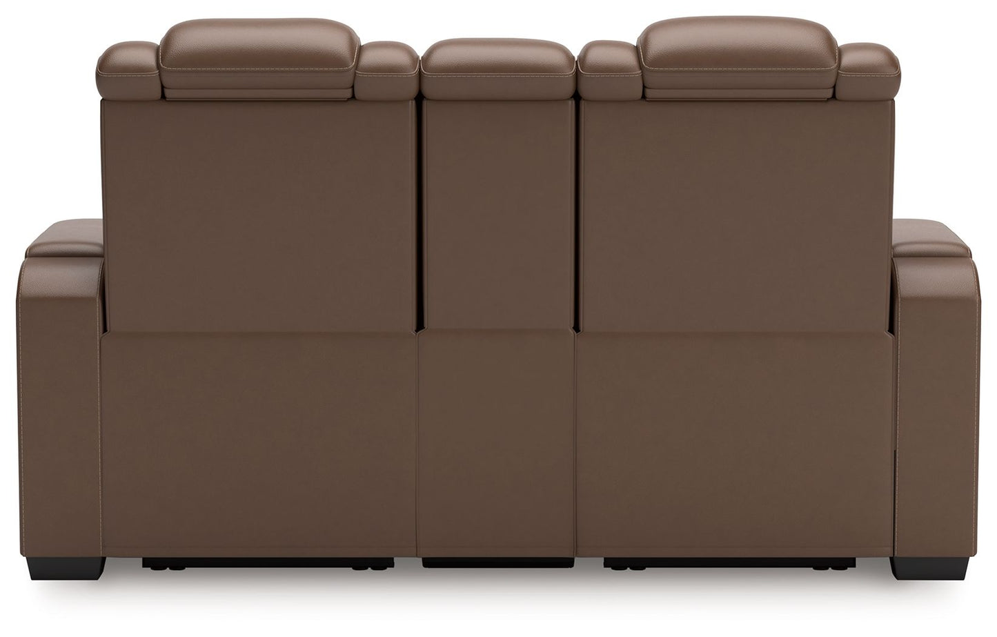 High Impact - Power Reclining Loveseat With Console / Adj Hdrst - Tobacco