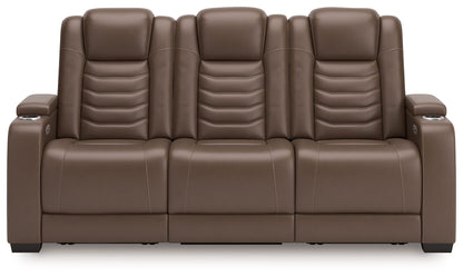 High Impact - Power Reclining Sofa / Adj Headrest - Tobacco