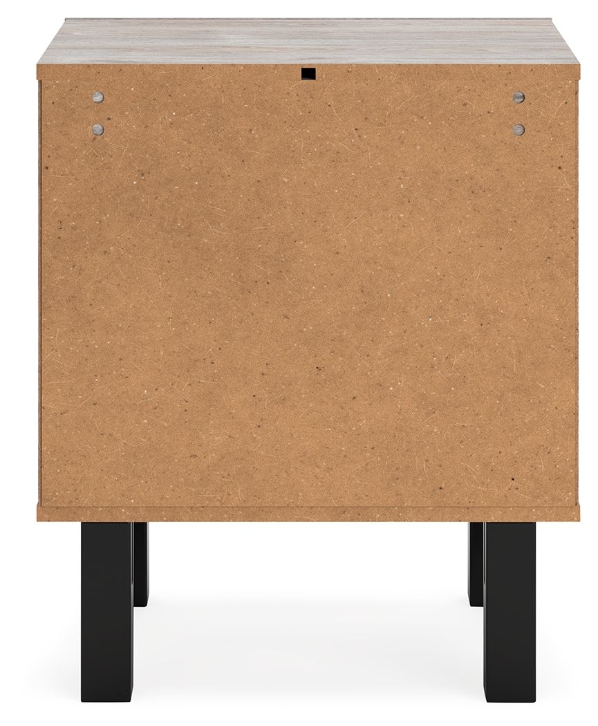 Vessalli - Two Drawer Nightstand - Black / Gray
