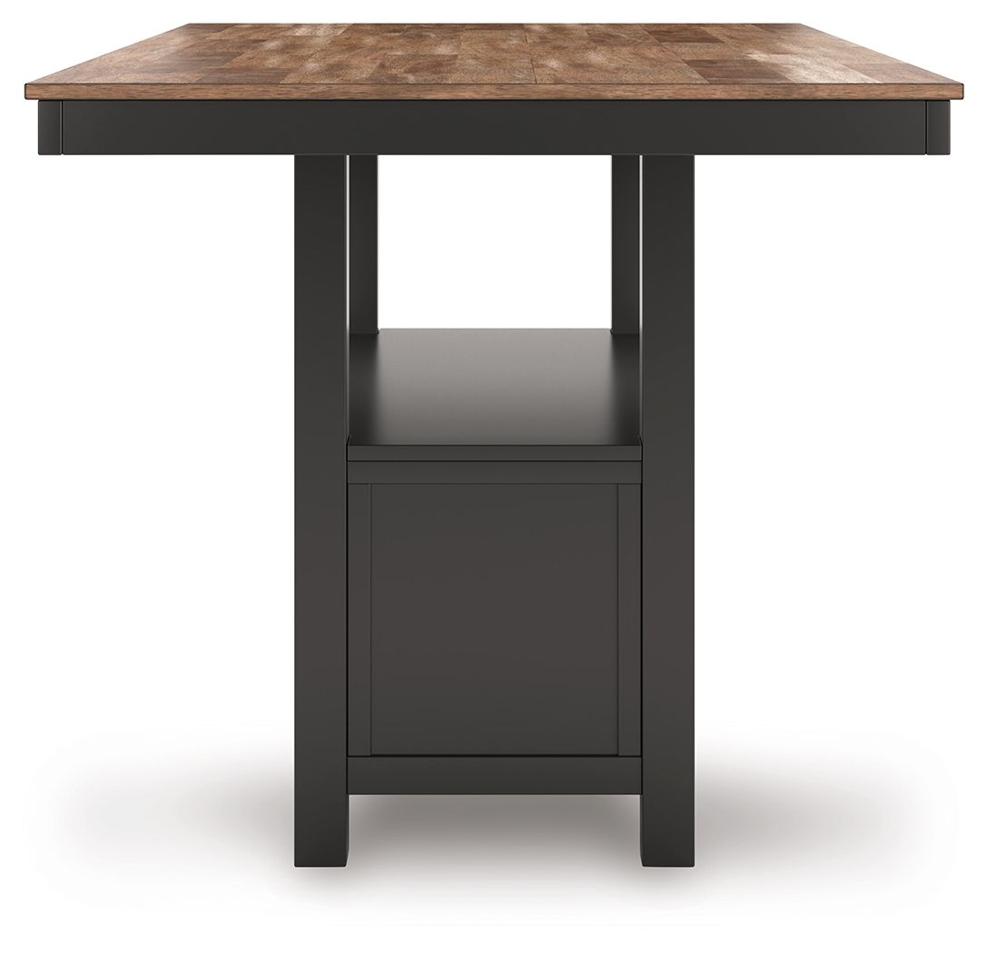 Wildenauer - Rectangular Dining Room Counter Table - Brown / Black