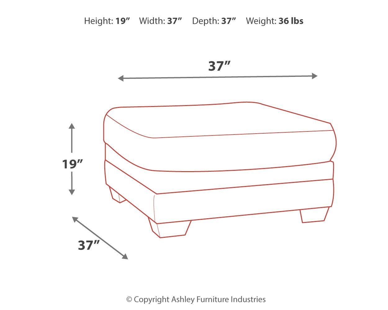 Tracling - Oversized Accent Ottoman - Slate