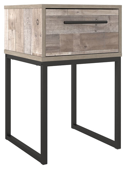 Neilsville - One Drawer Night Stand - Vinyl-Wrapped - Whitewash