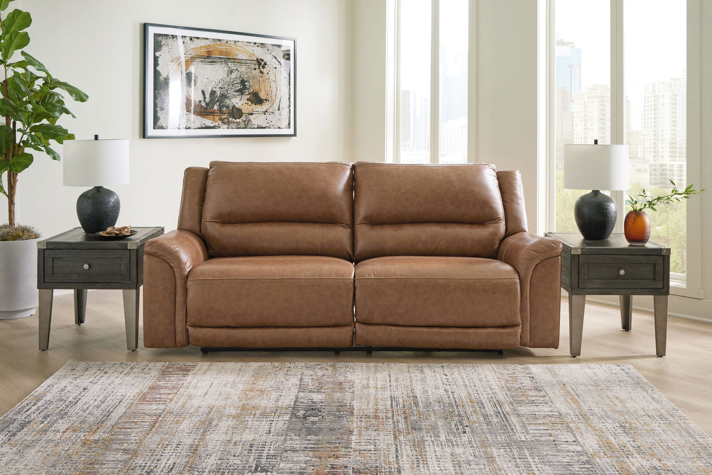 Trasimeno - 2 Seat Pwr Rec Sofa Adj Headrest - Caramel