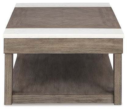 Loyaska - Lift Top Cocktail Table - Grayish Brown / White