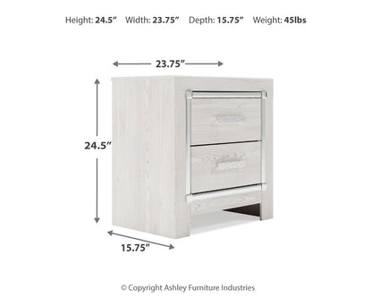 Altyra - White - Two Drawer Night Stand