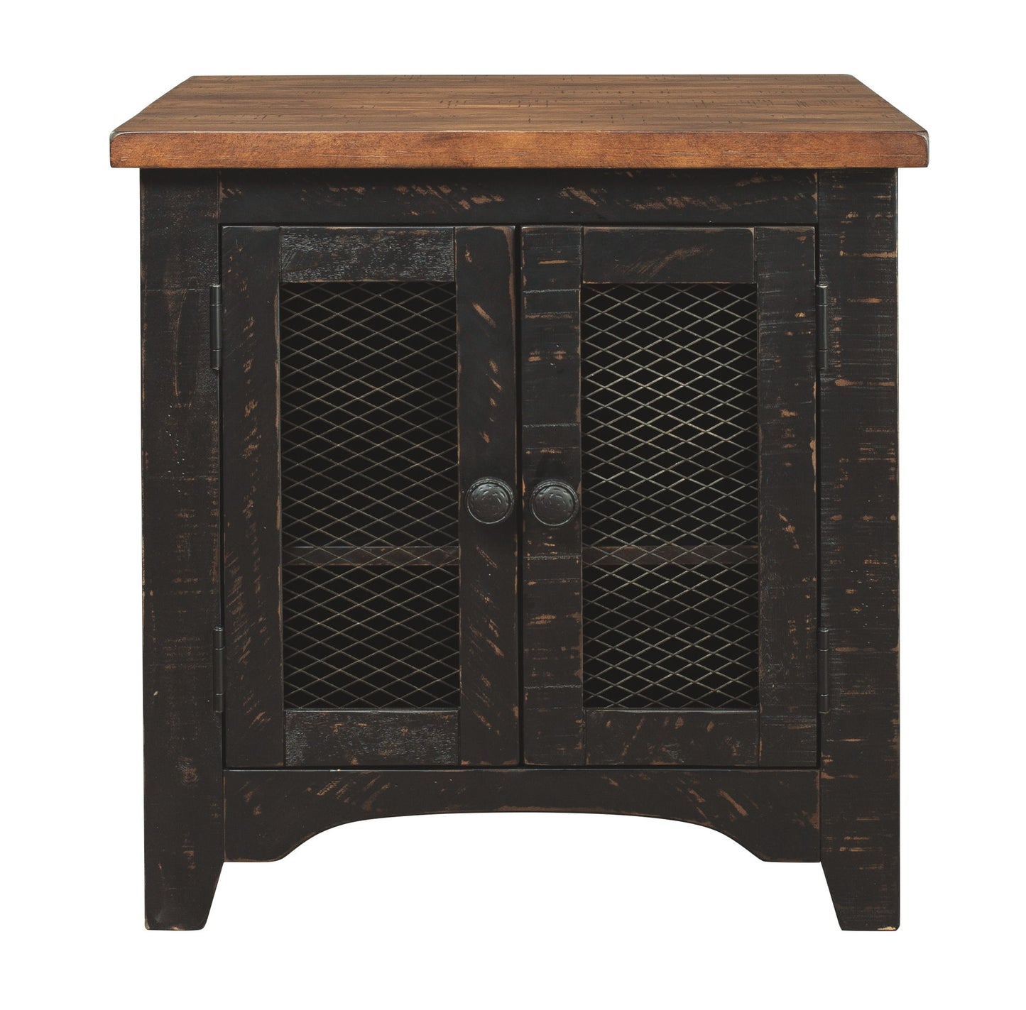 Valebeck - Rectangular End Table - Black / Brown