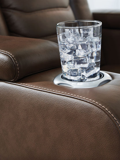 High Impact - Power Reclining Sofa / Adj Headrest - Tobacco
