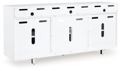 Gardoni - XL TV Stand With Fireplace Option - White / Black