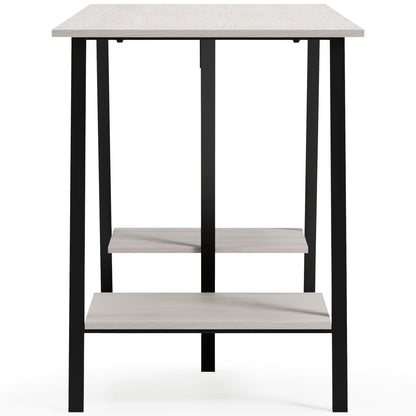 Bayflynn - Home Office Desk - 2 Fixed Shelves - White / Black