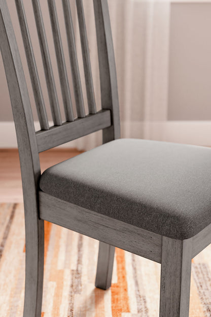 Shullden - 5 Pc. - Drop Leaf Table, 4 Side Chairs - Gray