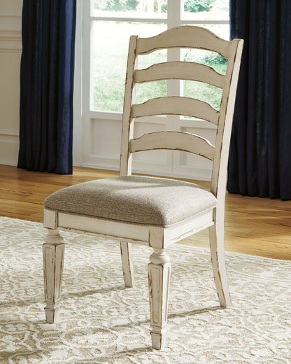 Realyn - Dining UPH Side Chair (Set of 2) - Ladderback - Chipped White