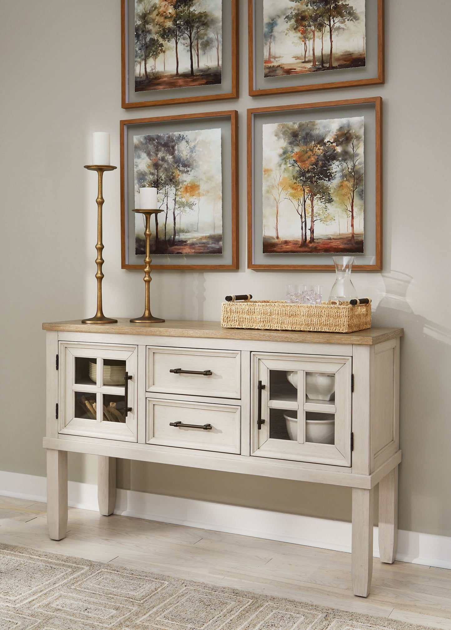 Shaybrock - Dining Room Server - Antique White / Brown