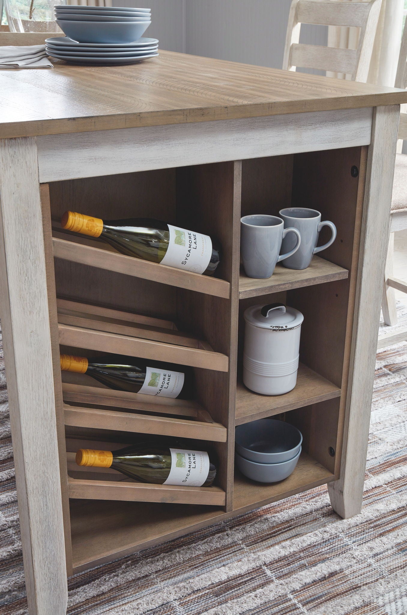 Skempton - Rectangular Counter Table With Storage - White