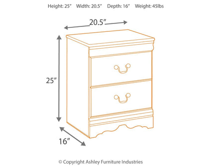 Huey Vineyard - Two Drawer Night Stand - Black