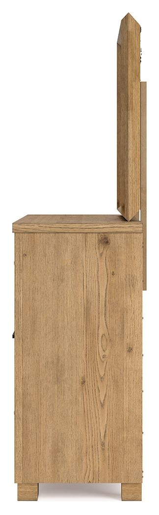 Galliden - Dresser And Mirror - Light Brown