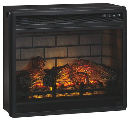 Willowton - 2 Pc. - TV Stand with Faux Firebrick Fireplace Insert - Whitewash