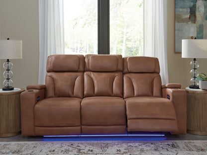 Clean-Slate - Power Reclining Sofa / Adj Headrest - Caramel