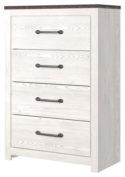 Gerridan - Four Drawer Chest - White / Gray