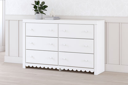 Mollviney - Six Drawer Dresser - White
